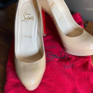 Christian Loubutin Nude Patent Platforms